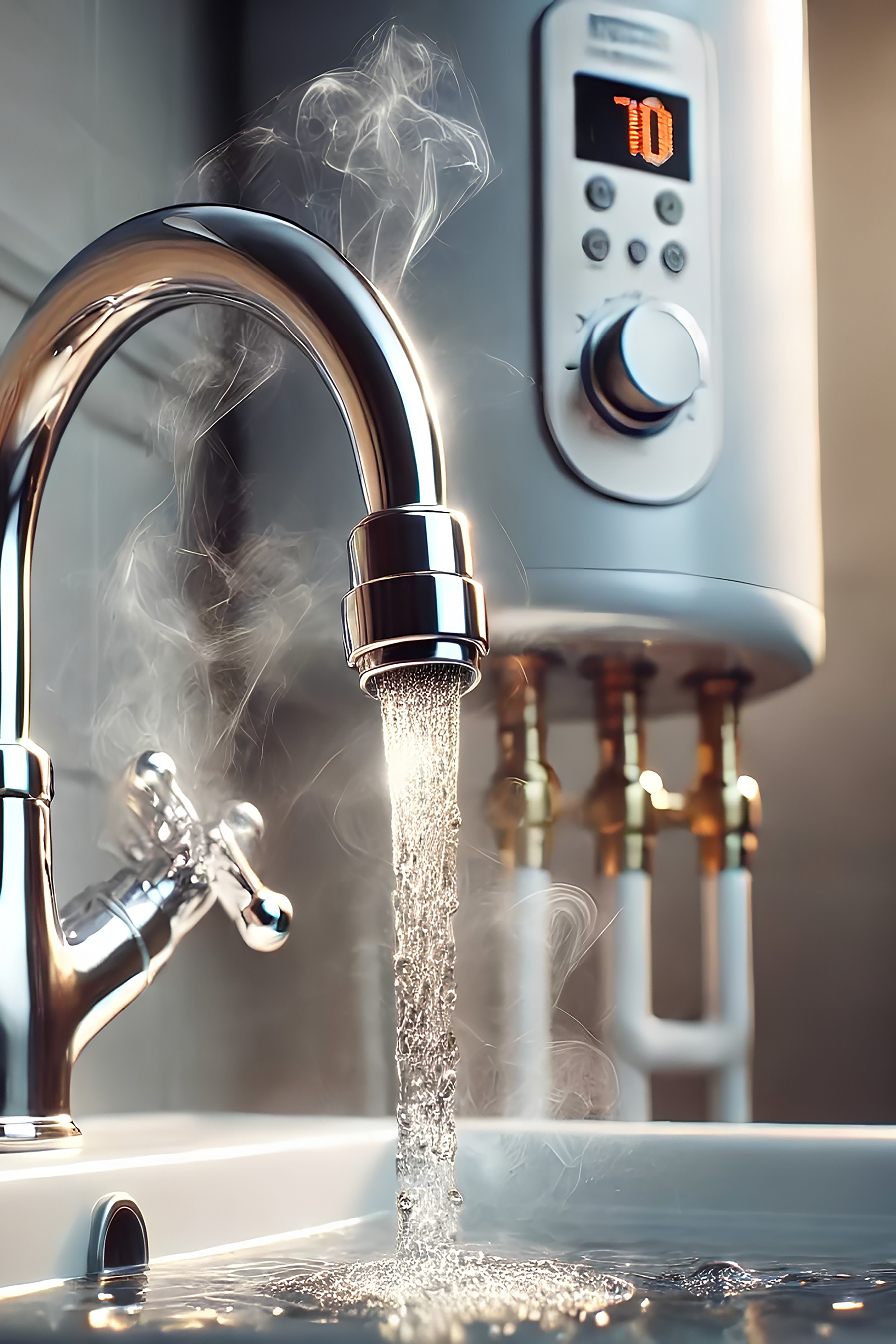 hot water showing the benefit of water heater
